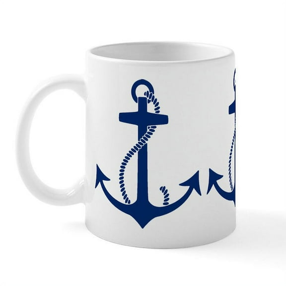 CafePress - Anchor Mug - 11 oz Ceramic Mug - Novelty Coffee Tea Cup