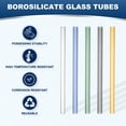 thumbnail image 3 of Tubos de Vidrio de Borosilicato Uxcell de 8 pulgadas 6 Pcs 0.47'' OD 0.08'' Grosor Tubos de Soplado de Vidrio Tubo de Vidrio Transparente, 3 of 6