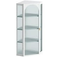 thumbnail image 5 of Corner Storage Cabinet,Glass Door Wall Mounted Corner Cabinet with Featuring Four-tier Storage for Bathroom,Kitchen,White, 5 of 7