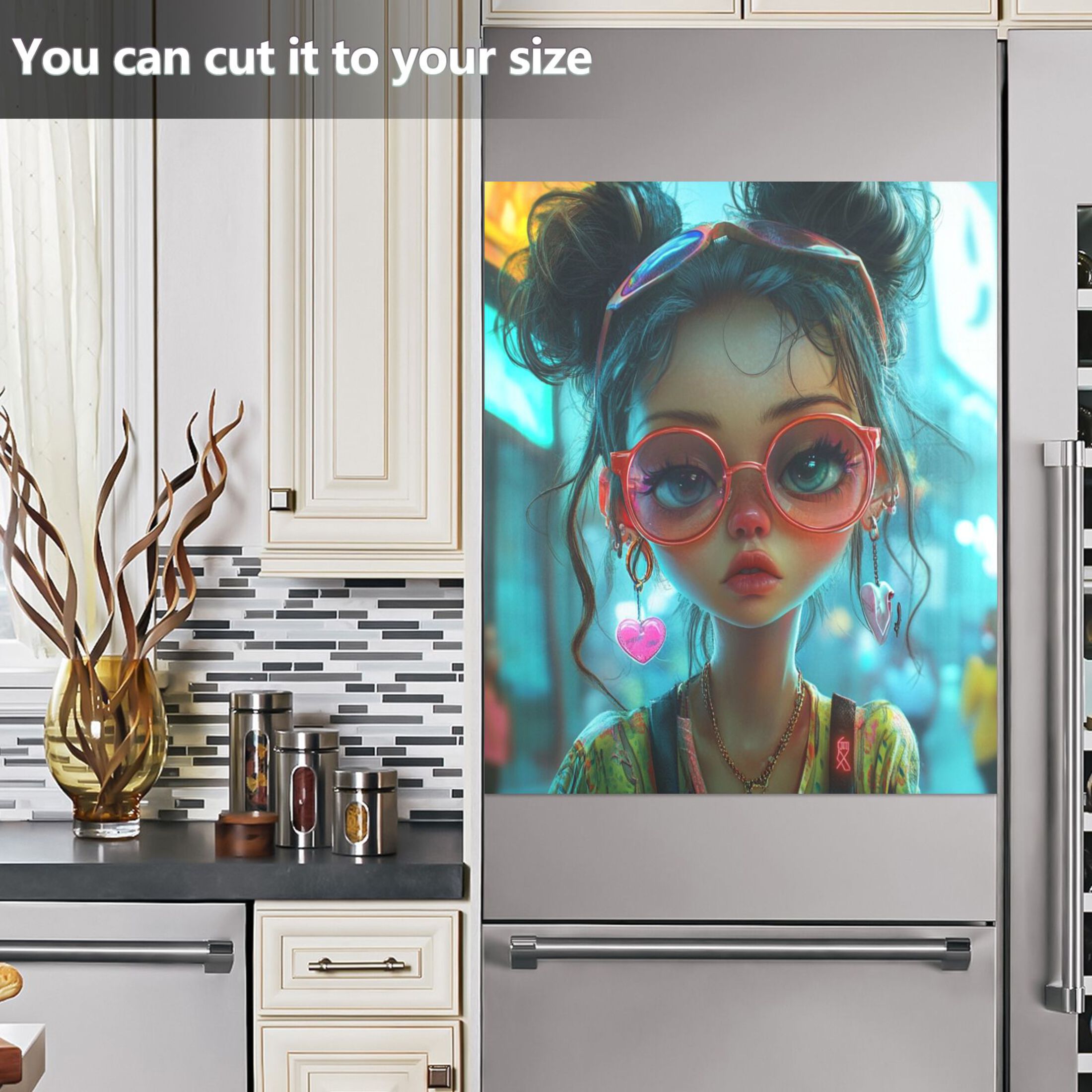 Dishwasher Magnetic Sticker 23x26 Inch Refrigerator Magnetic Sticker Washing Machine Magnetic Sticker Kitchen Panel Magnetic Sticker Home Decor Super Cute People