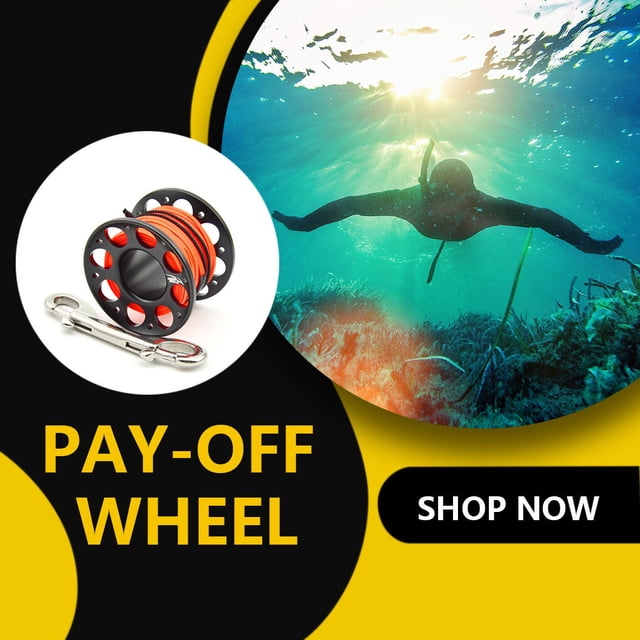 Keep Diving Spool Reel Portable Solid Color Polyester Rope Reels Freediving Fishing Underwater Accessories with Double End Hook Black 15m