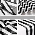 thumbnail image 3 of Paquete de 10 caminos de mesa de poliéster, decoración de mesa, camino de mesa clásico a rayas en blanco y negro, moderno Eleg(hy), 3 of 5