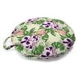 thumbnail image 1 of Philodendron Round Floor Cushion with Handle, Tropical Leaves with Exotic Floral Arrangement Repetition, Decorative Pillow for Living Room & Dorms, 18" Round, Pale Yellow Multicolor, by Ambesonne, 1 of 4