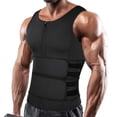thumbnail image 2 of CC TOY Men Neoprene Sauna Zipper Waist Trainer Vest Tank Top Trimmer Body Shaper with Two Belt, 2 of 6