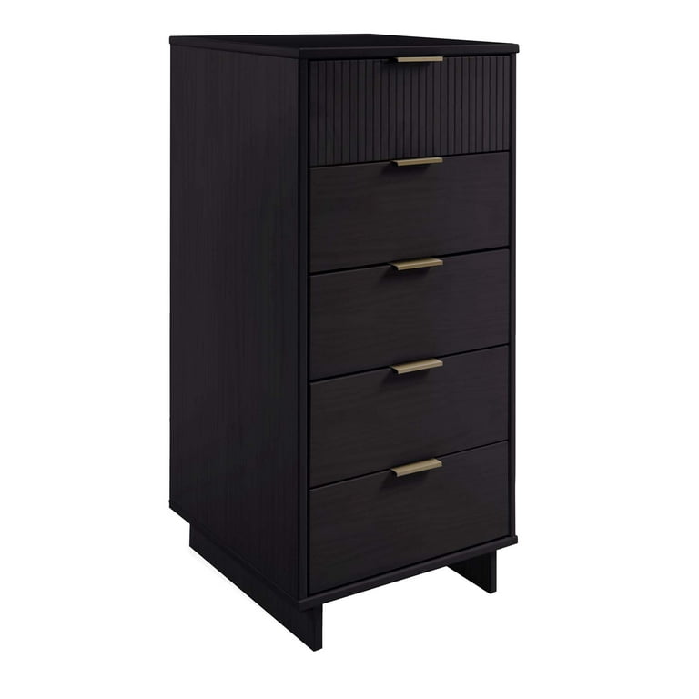 Granville Tall 23.62 Modern Narrow Dresser with 5 Full Extension Drawers Walmart