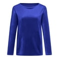 thumbnail image 4 of Besolor Women's Vintage Velvet Crewneck Long Sleeve Tunic Tops Blouse Velour Pullover Elegant Casual Solid Color Shirts Tees, 4 of 8