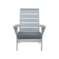 thumbnail image 5 of Linon Rockport Slat Back Acacia Outdoor Lounge Chair with Cushion, Gray/Dark Gray, 5 of 9