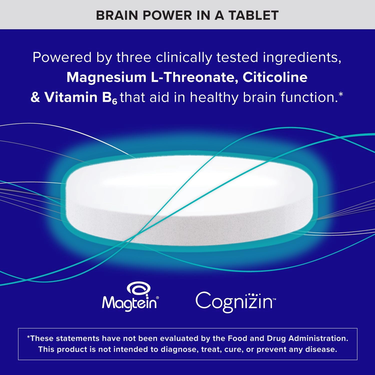 Qunol Brain Health Memory Plus with B6, Magnesium L-Threonate & Citicoline, 60 Count
