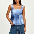 thumbnail image 6 of Backelss Cute Palid Tank Tops for Women Loose Square Neck Sleeveless Summer Business Casual Shirts Dressy Blouses, 6 of 8