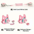 thumbnail image 5 of 3 in 1 Toddlers Leash + Anti Lost Wrist Link Child Kids Safety Harness Kids Walking Wristband Assistant for Girl Pink Christmas Gift（Rainbow Horse）, 5 of 5
