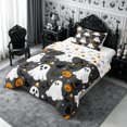 thumbnail image 2 of Erosebridal Halloween Ghost Twin Comforter Sets 2pcs,Spooky Black Cats Bedding Set,Dark Grey,Reversible,1 Comforter and 1 Pillowcase, 2 of 6