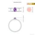 thumbnail image 4 of ANGARA Natural Oval Amethyst Solitaire Parallel Split Shank Ring in 14K White Gold for Women (Size-6x4mm) | February Birthstone, Birthday, Anniversary, Jewelry Gift for Women | Natural Amethyst Ring, 4 of 9