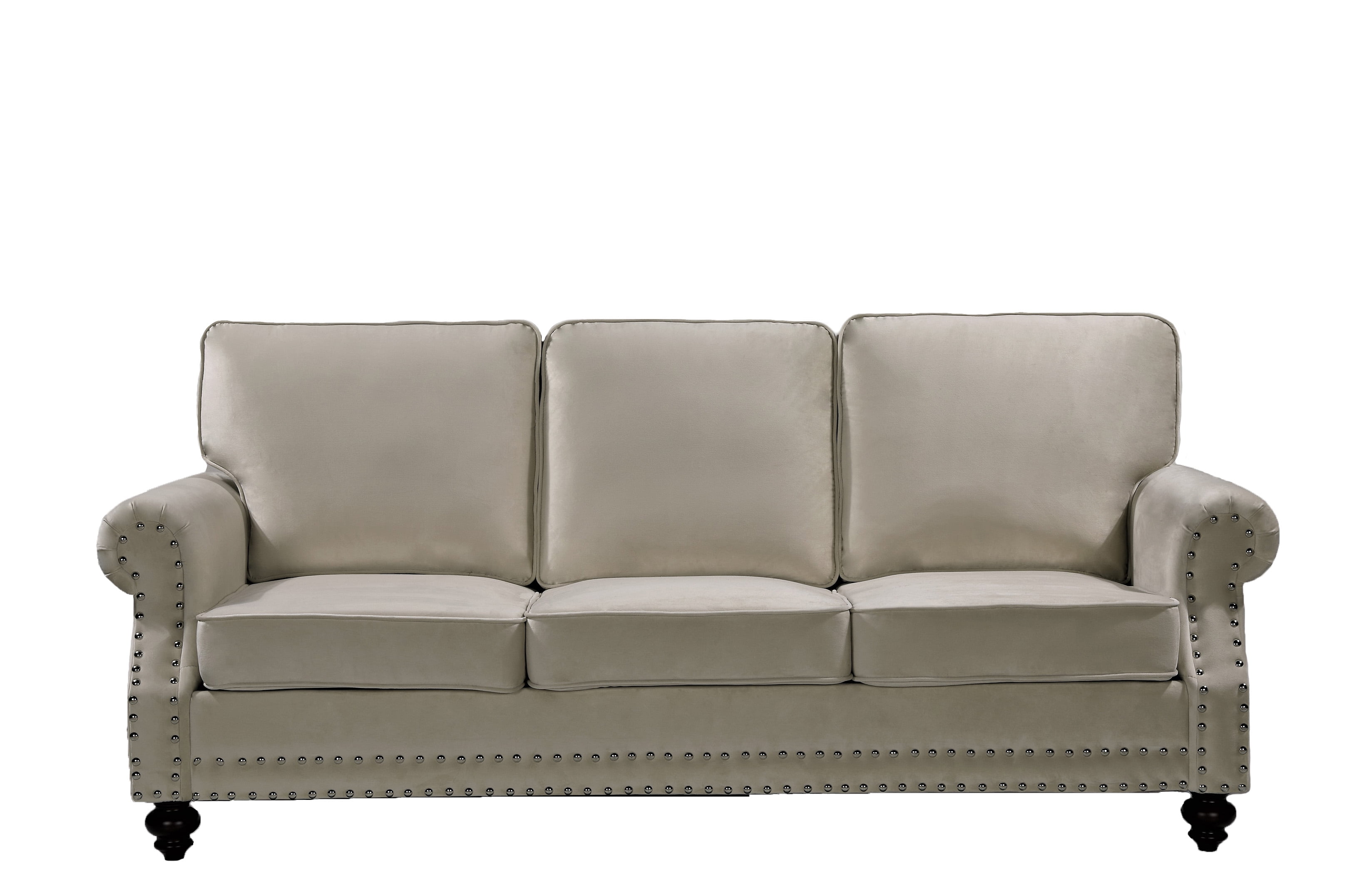 Uspridefurniture Feingold 2Pcs Velvet Living Room Set,Beige