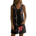 thumbnail image 6 of Guieoi Womens Dresses Plus Size Summer Sleeveless V-Neck Casual Dress with Pockets, Loose-Fit Casual Black XXL, 6 of 7