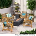 thumbnail image 4 of Noble House Augusta 6 Piece Outdoor Wood and Wicker Loveseat Set in Gray, 4 of 6