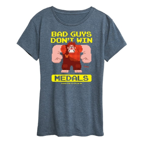 Disney Wreck It Ralph - Bad Guys Don’t Win Medals - Women's Short Sleeve Graphic T-Shirt