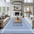 thumbnail image 4 of Pure Light Blue Large Area Rug 8x10 FT, Non Slip Living Room Throw Carpet, Simple Solid Color Washable Soft Indoor Outdoor Carpet Non-Shedding Rug for Bedroom Dining Room, 4 of 9