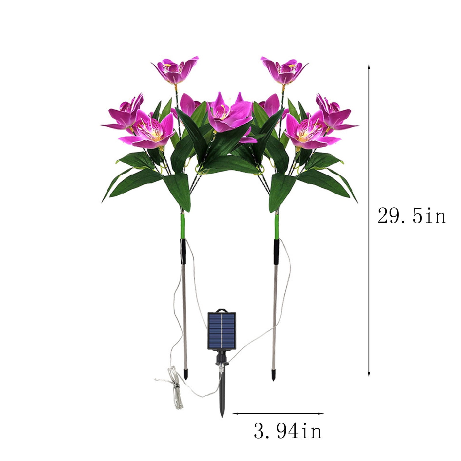 Home Kitchen Lighting Ceiling Solar Light Solar Flower Garden Decorative Lights Waterproof Led Stake Lights Auto On/Off Bright Up To 8 Hrs Lights Outdoor Solar Flowers Purple