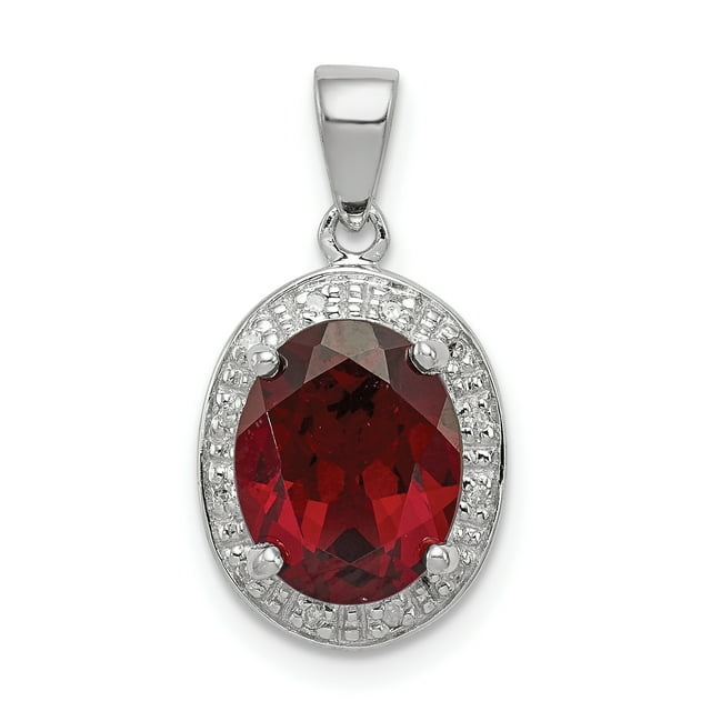925 Argent Sterling Grenat Collier Pendentif Pendentif Pierres Précieuses