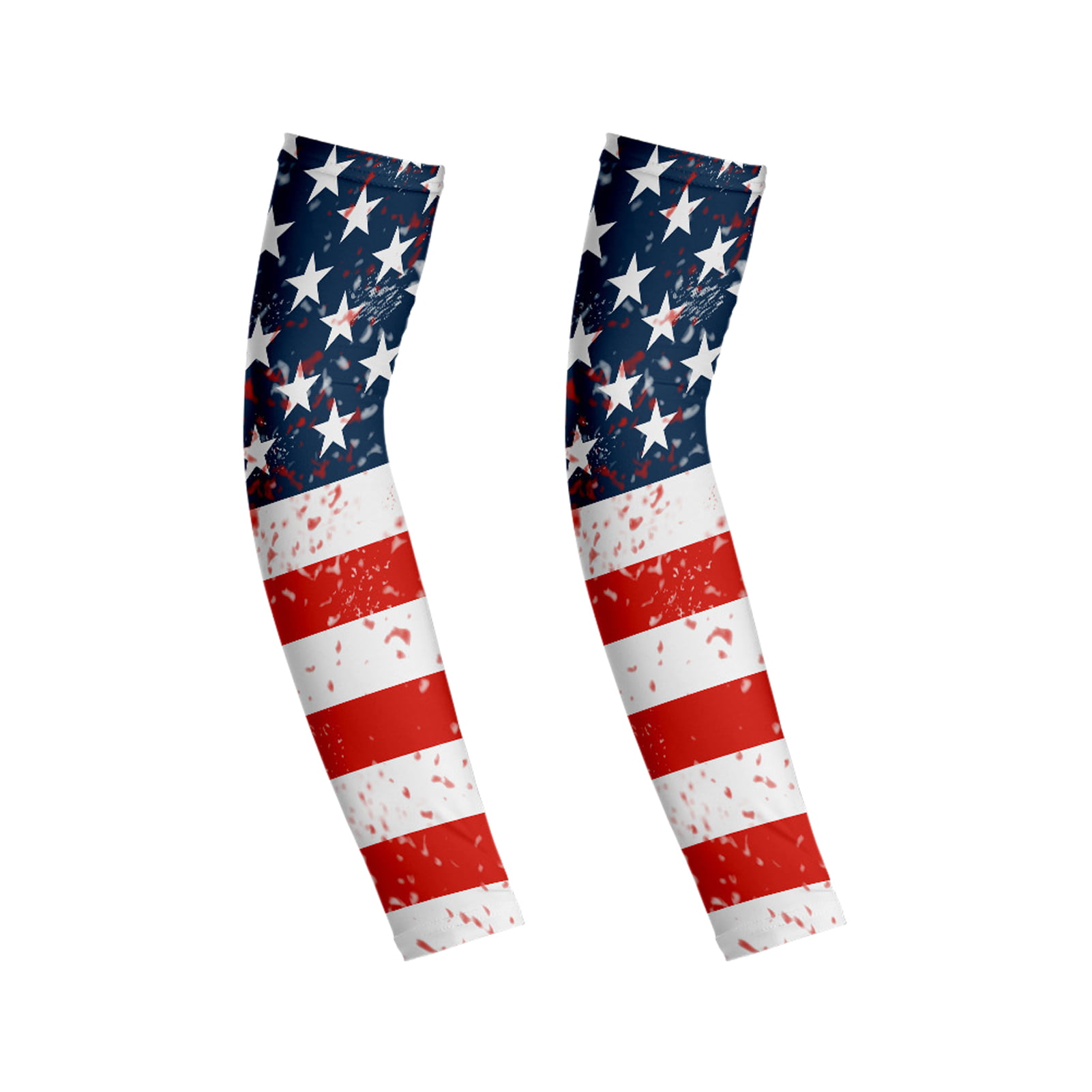 Men Women Cooling Arm Sleeve American Flag Print Stretchy Outdoor Sports