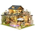 thumbnail image 2 of Casa de de con luces y accesorios para muebles, bricolaje, romántico, creativo, villa, casa, habitación, , para mayores de Hugo casa de muñecas artesanal, 2 of 10