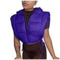 thumbnail image 7 of QUNYINEY Zip Up Puffer Vest for Women Hooded Purple Cropped Fall Waistcoat Loose Fit Cotton with Pockets Sleeveless Fall Jacket Women, 7 of 7
