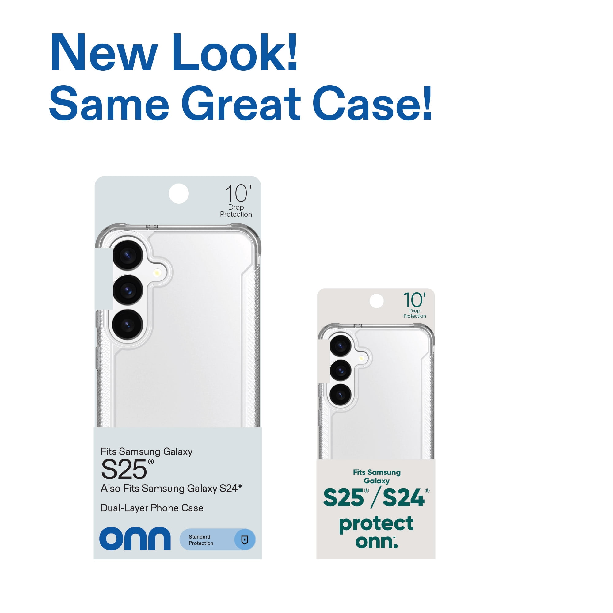 onn Dual-Layer Phone Case for Samsung Galaxy S25 / Samsung Galaxy S24 - Clear
