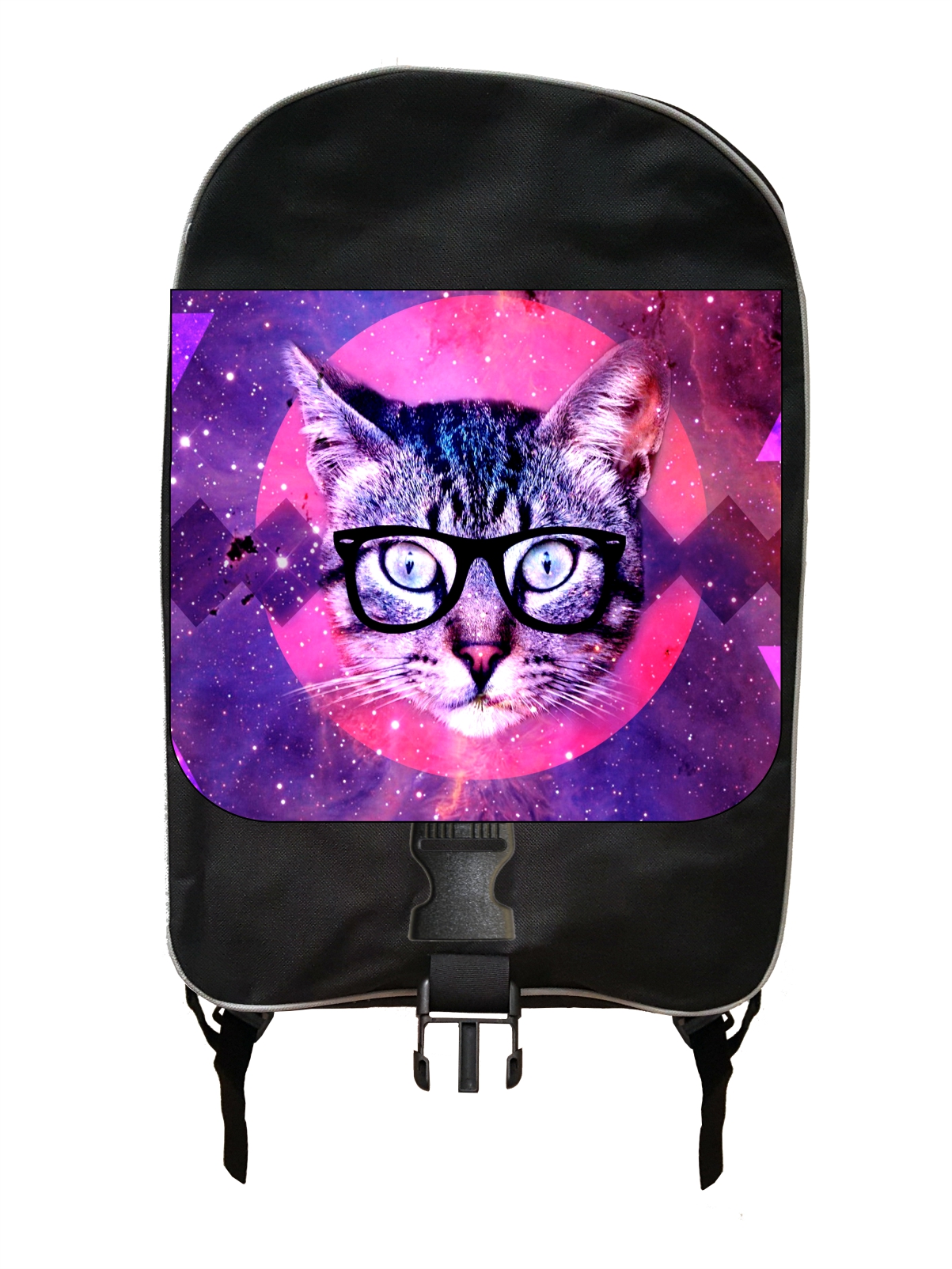 Hipster Galactic Kitten in Glasses - Girls Black School Backpack & Pencil Bag Set - image 1 of 5