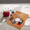 thumbnail image 4 of Cesta de costura de madera / caja de costura con accesorios de kit de costura - Caja para organizador con cesta de almacenamiento de madera con mano profesional, 4 of 4