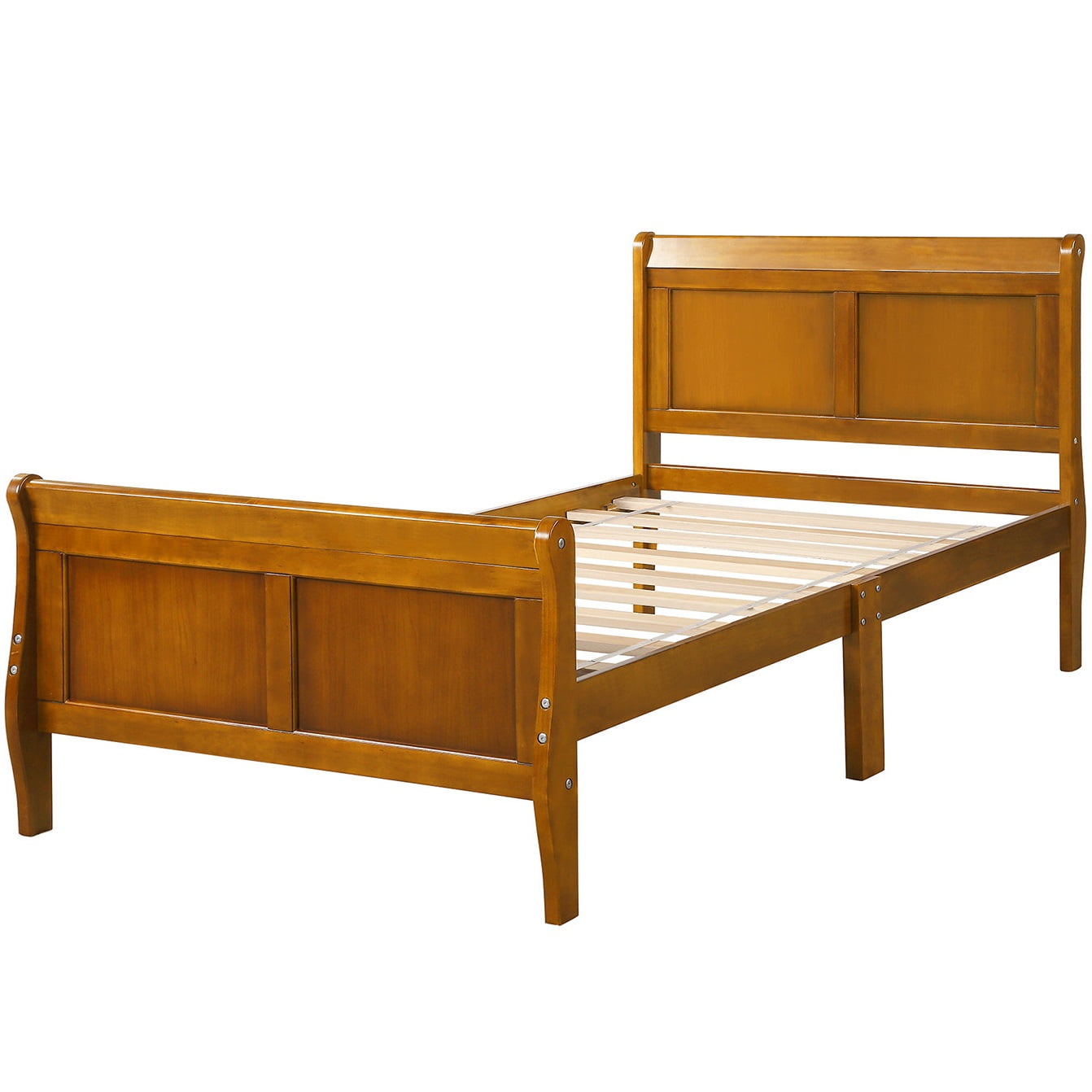 Twin Bed Frame, Wood Platform Bed Frame with Headboard and Footboard