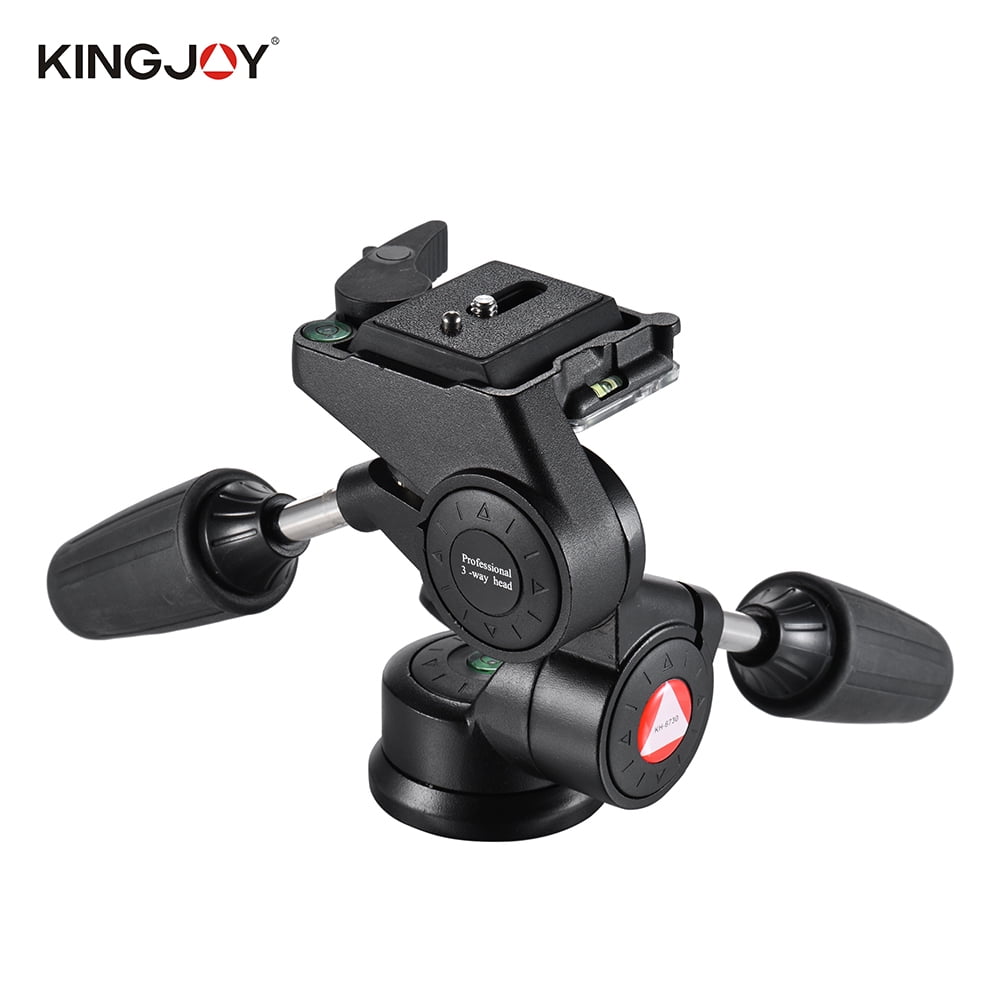 2-Way Pan//Tilt Tripod Head Panoramic Photography Head with Quick Release Plate /& 3 Bubble Level Durable