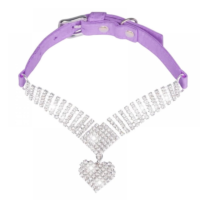 1 Pièces Strass Collier de Chat Bling Colliers pour Animaux de Compagnie Simulation Collier de Chat Breakaway Coeur en Forme de Collier de Chien en Cristal Collier pour Animaux de Compagnie