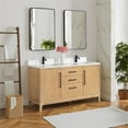 thumbnail image 3 of Gara 60M" Double Bath Vanity in Washed Ash Grey with White Grain Composite Stone, 3 of 16