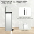 thumbnail image 6 of Pirecart Square Stainless Steel Trash Can, 8 Gal Kitchen Garbage Can with Removable Inner Bucket & Handle, Odor-proof Soft Lid, Step Garbage Bin for Kitchen, Home, Silver, 6 of 9