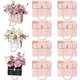 thumbnail image 1 of Zhuge Caja de regalo de papel con flores, 8 unidades, bolsas para ramos, caja de flores con asa, cajas de flores para el día de San Valentín, bolsas para envolver regalos (rosa), 1 of 5