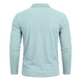 thumbnail image 5 of Fengqque Mens Casual Polo Shirt Summer Short Sleeve Vacation Button Beach Stretchy Golf Shirts Sky Blue L, 5 of 7