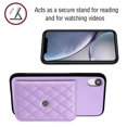 thumbnail image 2 of for iPhone XR Slim Case with Card Holders and Strap for Women, iPhone XR Phone Case Wallet PU Leather Kickstand RFID Blocking Flip Shockproof Wallet Case - Purple, 2 of 11