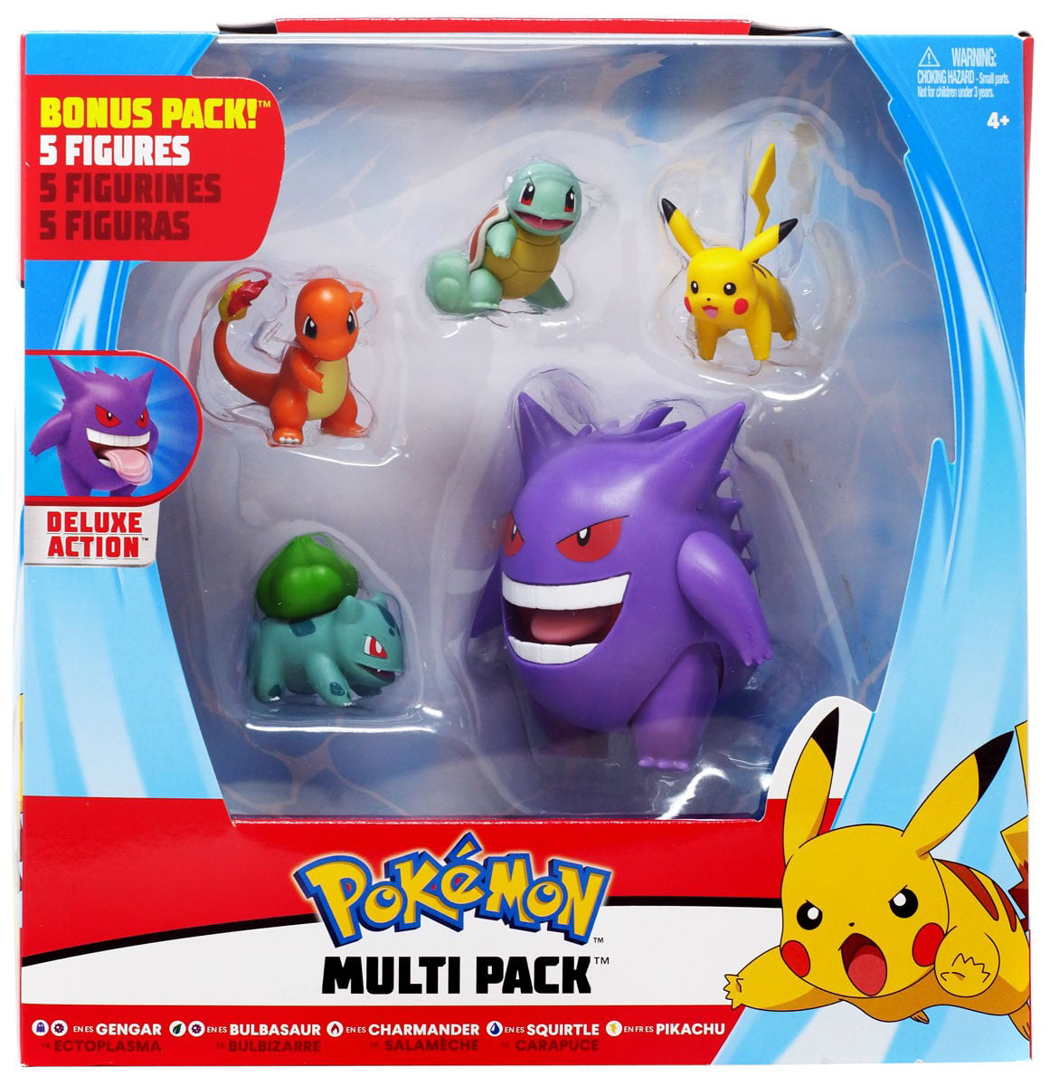 Pokemon Gengar, Bulbasaur, Charmander, Squirtle &amp; Pikachu Figure 5-Pack