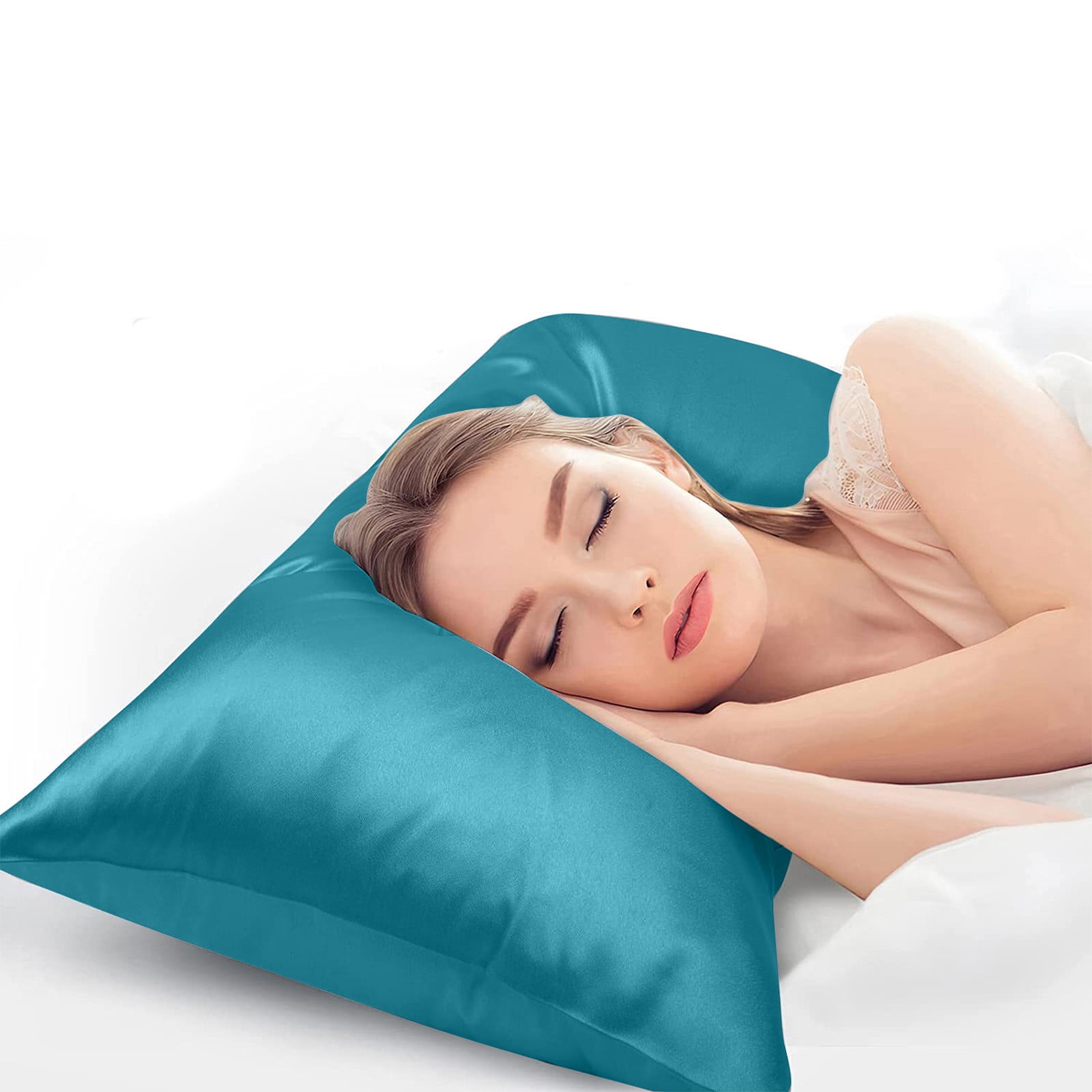 JilgTeok 3 Pcs Satin Silk Pillowcase Hair and Skin Friendly Standard Size 51x137cm with Hidden Zipper Soft Breathable Cool Pillow Covers for Sleeping