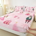 thumbnail image 3 of Manfei Merry Christmas Twin Sheet Sets,Xmas Nutcracker Soldier Twin Fitted Sheet,Pink Princess Elf Flat Sheet For Child,Breathable Home Decor,3 Pieces, 3 of 7