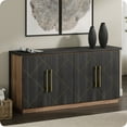 thumbnail image 7 of BELLEZE 65 Inch Buffet Sideboard Cabinet with Elegant Gold Trim, Modern Storage Console Table with Decorative Doors for Dining Room, Kitchen, and Living Room (Espresso Black), 7 of 7