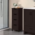Key Drawer Unit Bathroom Storage Cabinet, Slim 4-Drawer Tall Floor Unit, Space-Saving ...