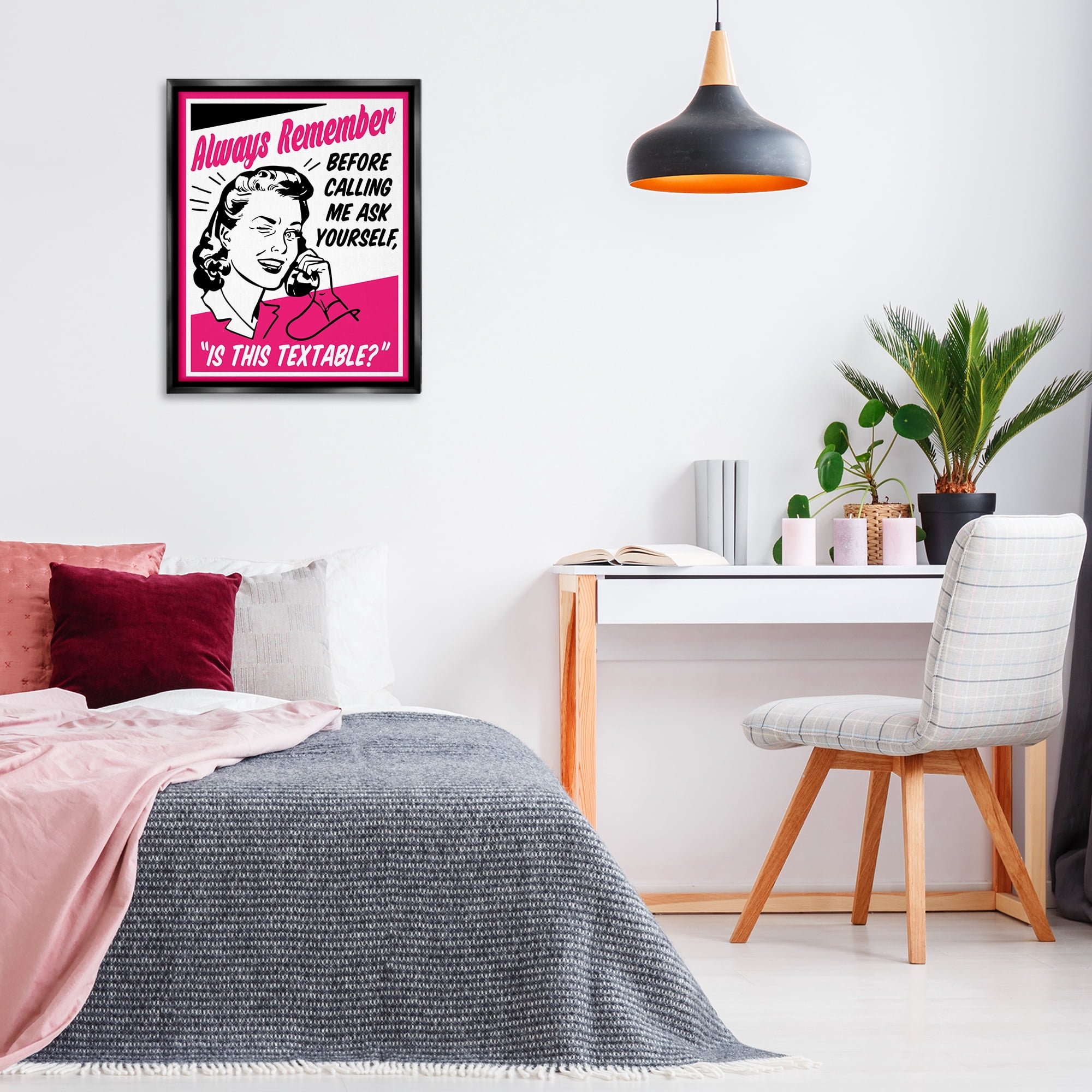 Stupell Industries Funny Is This Textable Novelty Painting Black Floater Framed Art Print Wall Art, 25 x 31