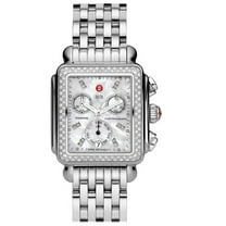 Michele Deco MWW06P000099 33mm Silver Steel Bracelet & Case Synthetic Sapphire Women's Watch