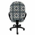 thumbnail image 3 of Moroccan Office Chair Slipcover, Floral Inspired Oriental Damask Illustration, Protective Stretch Decorative Fabric Cover, Standard Size, Eggshell Night Blue, by Ambesonne, 3 of 5