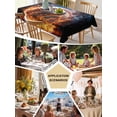 thumbnail image 5 of Baseball Table Cloth, Sports Theme Gradient Orange Blue Black Waterproof Tablecloth for Rectangle Tables, Reusable Washable Fabric Table Cover for Restaurant Kitchen Dining Tables 54"x108", 5 of 6