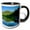 Black/White, variant on 3drose, Pemetic Mountain, Bubble Pond, Acadia Np, Maine - Us20 Cha0001 - Chuck Haney, 11oz Two-tone Red Mug