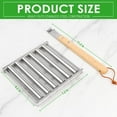 thumbnail image 3 of Hot Dog Roller for Grill Stainless Steel BBQ Hot Dog Grill Roller with Wooden Handle, Sausage Roller Rack for Evenly Cooked Hot Dogs, 5 Hot Dog Capacity, Medium, 3 of 5
