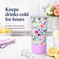 thumbnail image 6 of Biddlebee 20oz Insulated Stainless Steel Tumbler with Straw and Silicone Boot, Garden Blooms, 6 of 10