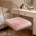 thumbnail image 2 of Leodye 1PCS Faux Sheepskin Chair Cover Seat Cushion Super Fluffy Soft Pad for Vanity Chair and Sofa -12x12in, 2 of 6